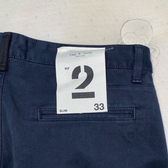 NWT Rag & Bone Dark Navy Blue Chino Shorts Size 33 - Picture 8 of 10